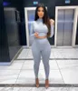 Plus size 2X Fall winter women tracksuits designer outfits hoodie crop top+leggings yoga two piece set casual solid color jogger suit 4179