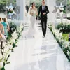 Witte thema's bruiloft centerpieces feestdecoratie spiegel tapijt gangpad hardloper voor evenement podium schieten rekwisieten benodigdheden