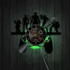Game Controller Design Artist Elements Black Hanging Wall Clock Magical Light Geek Gamer Gaming Playing Controller Console Gift 201212