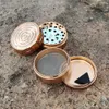 Aluminum Smoking Herb Grinders With Maze Game Window 63MM 4 Piece CNC Diamond Teeth Metal Tobacco Pollen Spice Crucher Maze Game Grinder