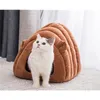 Lit de chat pliable Pet hiver peluche maison de chat pour chiens d'intérieur tapis de chenil petit chien chaud grotte sac de couchage produits 201223