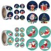 Xmas Home Decor Prezent Naklejki Santa Claus Elk Snowman Winter styl Cartoon Wzór Dekoracja Kleisty Papier Festiwal Naklejki Nowy 2 6jk L2