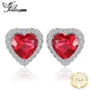 JPalace Heart Created Ruby Stud Earrings 925 Sterling Silver Earrings For Women Gemstones Korean Earings Fashion Jewelry 200923