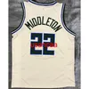 Вся вышивка Middleton Holiday Antetokounmpo 22# Bonus Edition Basketball Jersey Настраивает мужские женщины молодежь Добавить любое число название xs-5xl 6xl Vest