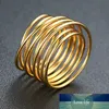 Infinity Wrap Coiled Spring Ring Gold Color Spiral Open Wide Large Bypass Ring Club Dames Sieraden