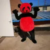 Performance sur scène Costume de mascotte de panda rouge Halloween Costume de personnage de dessin animé de Noël Costume Dépliants publicitaires Vêtements Carnaval Unisexe Adultes Outfit