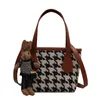 Handbag Foreign Style Thousand Bird Lattice Small Bag Female 2021 Fashion Simple Messenger Autumn Portable Bucket 022