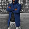 Mens Tröjor Stickade Hooded Cardigan Tröjor Långärmad Solid Färg Fashion Cardigan Men Jacka Coat S-5XL