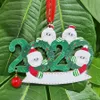 Weihnachtsbaum-hängende Verzierung 2020 Familie von 2 3 4 5 Weihnachtsmann-Anhänger DIY Name Benediction Ornament Weihnachtsfeier-Dekorationen RRA3675