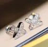 2024 Lyxig kvalitetskors stil med diamant för kvinnor bröllop smycken gåva i 18k rosguld och silverpläterad PS4486