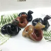 Dekorativa Objekt Figuriner Naturlig Röd Jasper Crystal Craft Snake Healing Stone Figurine Reiki Mini Konstgåva Heminredning