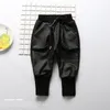 Winter Faux Leather Cargo Pants Children's Pants Warm Boys Trousers Thicken Casual Cargo Pants Girls Clothing 2 4 6 8 Years LJ201019