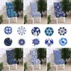 Chaves de cadeira para jantar azul e branco porcelana slipcovers slipcovers universal tampa elástica de assento para casamento el1