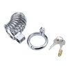 Fully Restraint Male Stainless Steel Chastity Device Belt Bird Metal Cage Penis Lock Cock Cage Bondage Ring Sex Toys For Men