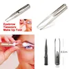 Make Up Beauty Tool Stainless Steel LED Eyebrow Tweezer With Smart LED Light Nonslip Eyelash Eyebrow Hair Removal Tweezers Clip B4807018