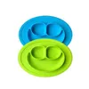 Baby Silicone Bowls Dishes Plates Children Food Grade Silicone Non Slip Cute Bowl Kid Baby One Piece Dish Dining Mat 7 Colors EWD2061