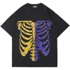 T-shirts T-shirts Cashew Skelett tryckt rund nacke tvättvatten slitna lösa unisex ins sommar mode varumärke kortärmad t-shirt