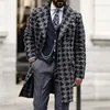 Heren Trench Coats Heren Windscheper Midden-lengte Slim Long Coat Mens Pak Collar Jacket Men Winter Homme Plus Size Overcoat1