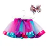귀여운 여자 아기 투투 드레스 사탕 무지개 색 컬러 아기 머리띠 세트 아이 휴일 댄스 드레스 tutus wholesale