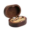 Scatola di gioielli in legno di noce Engagement Wedding Cerimonia di nozze Anello di stoccaggio Proposta Portatile Portabicchiere Portatile Ring Ring Ring Ring 220105