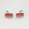 Neue 20% Rabatt auf Luxusdesigner Sonnenbrille Vintage Lens Form Metal Farm Men Men Randless Wire Square Gafas Frauen für Outdoor Club Accessoires Oculos Shades