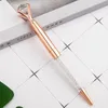 الملونة الماس القلم كبير الكريستال الأقلام حبر جاف القرطاسية ballpen الدهنية تدوير ملتوية الأسود الملء 9 ألوان