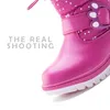 Skhek crianças botas meninas inverno shaggly crianças botas menino com torto de tornozelo de couro e borracha neve crianças boot meninas y1612 201113