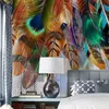 Personnalisé photo papier peint moderne minimaliste peint peint coloré plume fond peinture murage salon chambre art 3d mural
