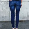QA926 حار بيع ممزق جينز خمر مطوي الدنيم السراويل تمتد أمي جينز نحيل التخسيس بنطلون زائد الحجم 201105