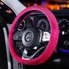 Luxo Cristal Roxo Vermelho Carro volante Capas Diamante Rhinestone Car Cobertor Acessórios de volante para mulheres