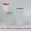 16oz sublimação Clear Gostos de cerveja fosco com palhas de leitura 500ml branco garrafas de água em branco diy tumblers de vinho de transferência de calor A12