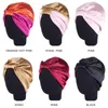 6 Colors Bow Double Silk Elastic Bathing Sleep Satin Salon Bonnet For Night Hair Hat Natural Curly Hair For Women Head Wrap Cap14755765