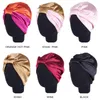 6 Kleuren Boog Dubbele Zijde Elastisch Baden Slaap Satijn Salon Motorkap Voor Nachthaar Hoed Natuurlijk Krullend Haar Voor vrouwen Hoofd Wrap Cap1268p