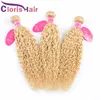 #613 Blonde bundels Braziliaanse maagdelijke zijdeachtige rechte body Deep Natural Wave Menselijk Haar Weef Water Wave Platinum Blonde Extensions 3pcs Deals