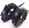 Paracord Survival 팔찌 조절 식 낙하산 코드 자체 구조 팔찌 5 in 1 야외 스포츠 캠프 손목 팔찌 나침반 W6079195