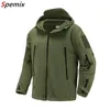 US UK Military Fleece Tactical Jacket Uomo Thermal Warm Hooded Coat Outdoor Pro Military Softshell Hike Capispalla Army Giacche 201114