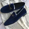 klassiska kvinnor Platt designer Klänning skor 100% Äkta kohud Metallspänne Lady läder bokstav vardagssko Mules Princetown Män Trampa Lazy Loafers Stor storlek 35-46