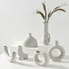 Nordic Ins Vase en céramique Ornements pour la maison Blanc Végétarien Creative Pot de fleur en céramique Vases Décorations pour la maison Artisanat Cadeaux T200624