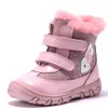 PrincePard 100% naturlig päls äkta läder orhopediska skor för pojkar Tjejer 22-36 Storlek Nya vinter ortopediska stövlar för barn LJ201027