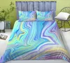 Conjuntos de ropa de cama 3D Moderno Patrón Set Edredón Cubierta de edredón Pastel Rainbow Mármol impreso Edredón 3 piezas Cama con almohada Vergüenza