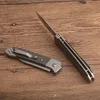 Automatisk taktisk vikkniv 8CR13MOV satinblad Kolfiber + Rostfritt stålhandtag EDC Pocket Knives