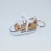 Nova Moda Esportiva Sapatos Keychain 3D Mini Shoes Simulação lona Canvas Sneakers tênis Keychain acessórios saco keychain presentes