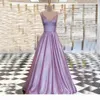 Robe de bal violet brillant longue paillettes Aline belle robe de soirée fille étincelle bretelles élégantes dos nu robe de soirée poche 8563454