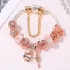 Stränge Fashion Roségold rosa schillernde Blumenperlen Königin Perlen DIY Juwely Whole228n