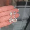 Choucong merk dangle oorbel luxe sieraden zes stijl 925 sterling zilveren sprankelende handgemaakte witte topaz t prinses snit wit zirkoon Eternity vrouwen dalen oorbellen