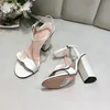 Women's high heels open toe thick heel summer sandals leather designer large size fashion sexy formal wear elegant temperament office shoes