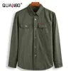 Camisa de gran tamaño para hombre, camisa de manga larga de corte Regular, 100% sólido de algodón, camisas de trabajo de marca militar gruesa, 9XL, 5XL, 8XL, novedad de 2021, G0105