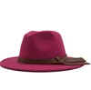 Vinter Jazz Hat Formella Mössor Wide Brim Cap Män Kvinnor Panama Cap Fedora Caps Lady Woman Trilby Chapeau Kvinna Mode Tillbehör Ny