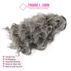 Cabello gris Body WavE Wrap cordón cola de caballo postizo gris plata cabello real cola de caballo para mujeres negras suave y natural 1pcs 120g140g100g