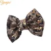 10pcs/lot Classical Leopard 5" Messy Sequins Hair Bow Girl's DIY Hair Accessories For Barrette Arrival Headwear LJ201226